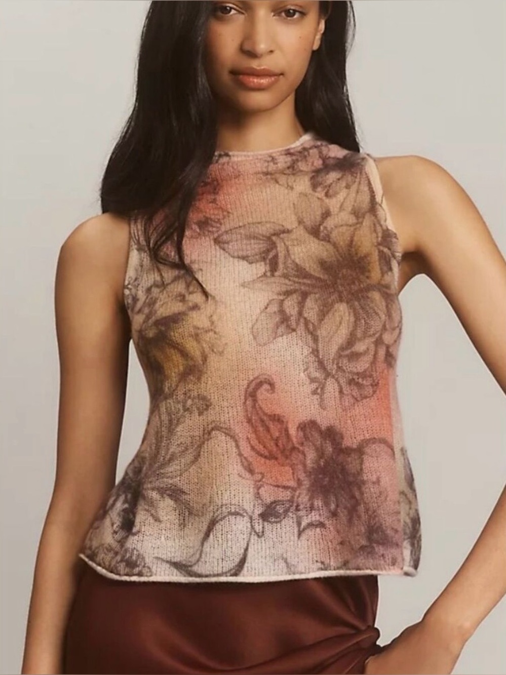 Anthropologie‎ Floral Print Mock-Neck
Lightweight Cashmere Sweater Tank Top